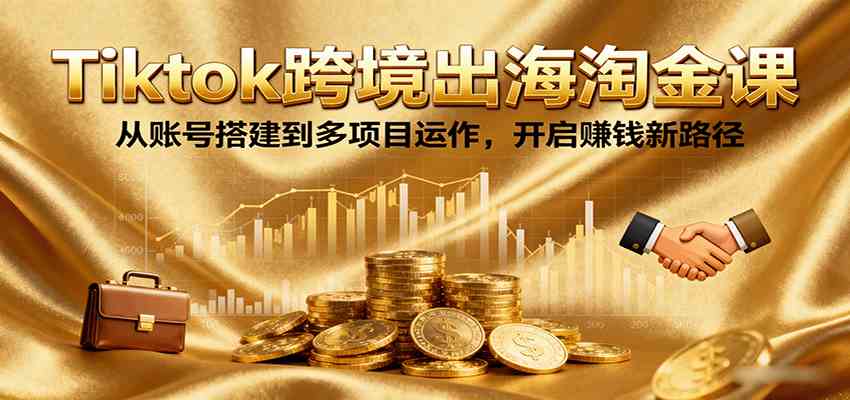 Tiktok跨境出海淘金课，从账号搭建到多项目运作，开启赚钱新路径-搞砸网络-www.gaoza.cn