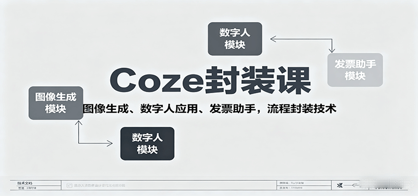 Coze封装课，图像生成、数字人应用、发票助手，流程封装技术-搞砸网络-www.gaoza.cn