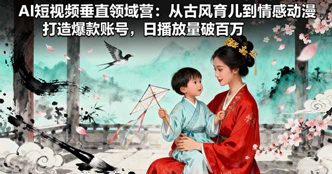 AI短视频垂直领域营：从古风育儿到情感动漫，打造爆款账号,日播放量破百万-搞砸网络-www.gaoza.cn