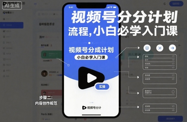 视频号分成计划实操流程，小白必学入门课-搞砸网络-www.gaoza.cn