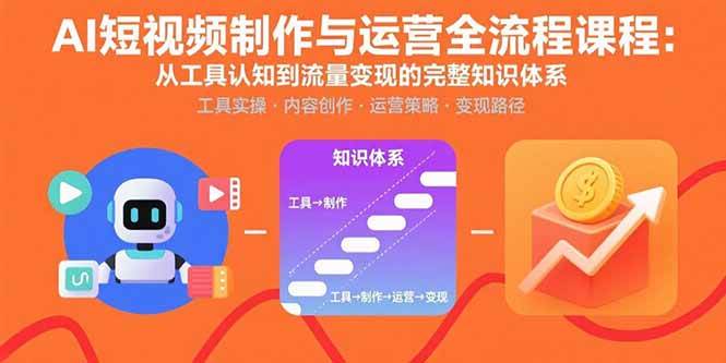 （15863期）AI短视频制作与运营全流程课程：从工具认知到流量变现的完整知识体系-搞砸网络-www.gaoza.cn
