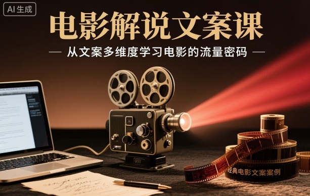 电影解说文案课,从文案多维度学习电影的流量密码