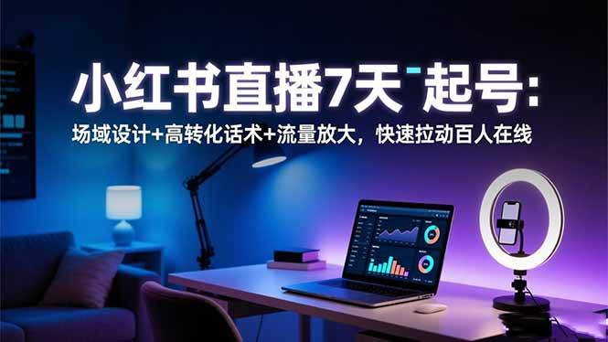 （16537期）小红书直播7天起号：场域设计+高转化话术+流量放大，快速拉动百人在线-搞砸网络-www.gaoza.cn