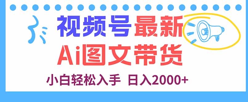 视频号最新AI图文带货，每天几分钟，小白轻松入手，日入2000+-搞砸网络-www.gaoza.cn