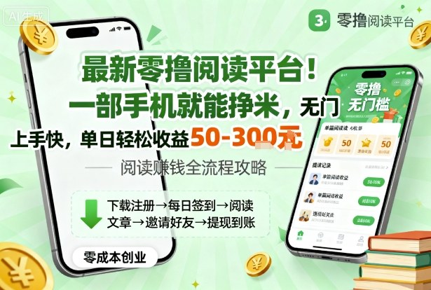 最新零撸阅读平台！一部手机就能挣米，无门槛上手快，单日轻松收益50-3张【揭秘】-搞砸网络-www.gaoza.cn