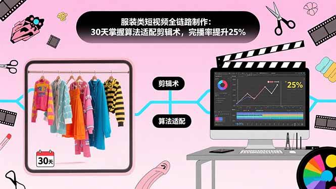 （15655期）服装类短视频全链路制作：30天掌握算法适配剪辑术，完播率提升25%-搞砸网络-www.gaoza.cn