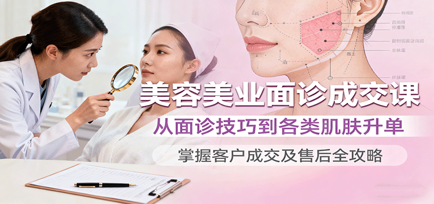 美容美业面诊成交课，从面诊技巧到各类肌肤升单，掌握客户成交及售后全攻略-搞砸网络-www.gaoza.cn
