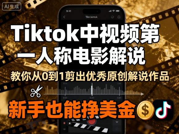 Tiktok中视频第一人称电影解说，教你从0到1剪出一个优秀的原创解说作品，新手也能挣美金-搞砸网络-www.gaoza.cn