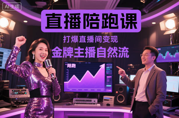 直播陪跑课，金牌主播自然流打爆直播间，复制高变现玩法-搞砸网络-www.gaoza.cn