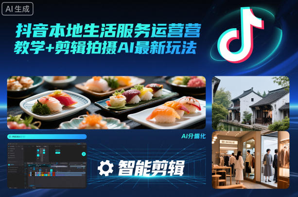 抖音本地生活服务运营教学+剪辑拍摄AI最新玩法-搞砸网络-www.gaoza.cn