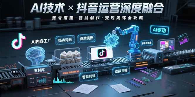 （15630期）AI技术与抖音运营的深度融合应用：涵盖账号搭建、内容创作、收益变现等-搞砸网络-www.gaoza.cn