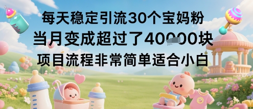 每天稳定引流30个宝妈粉当月变成超过了1W+项目流程非常简单适合小白-搞砸网络-www.gaoza.cn