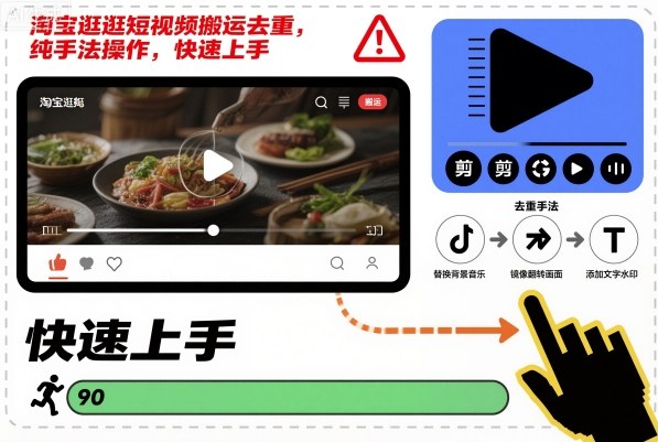 淘宝逛逛短视频搬运去重，纯手法操作，快速上手-搞砸网络-www.gaoza.cn