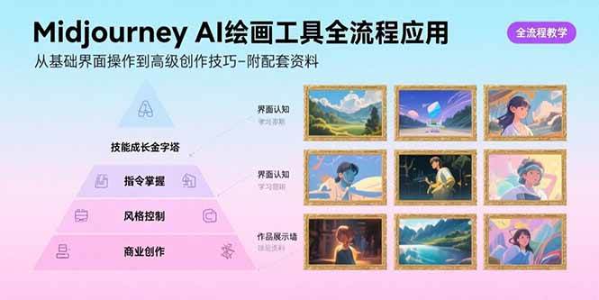 （15628期）Midjourney AI绘画工具全流程应用，从基础界面操作到高级创作-附配套资料-搞砸网络-www.gaoza.cn