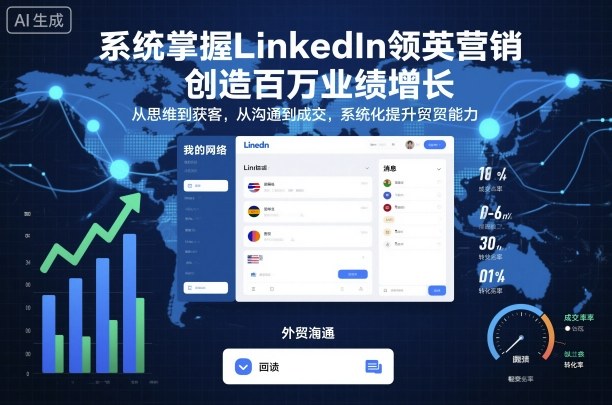 系统掌握LinkedIn领英营销，创造百万业绩增长，从思维到获客，从沟通到成交，系统化提升外贸能力-搞砸网络-www.gaoza.cn