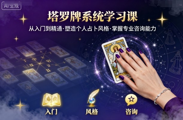 塔罗牌系统学习课，助你从入门到精通，塑造个人占卜风格，掌握专业咨询能力-搞砸网络-www.gaoza.cn