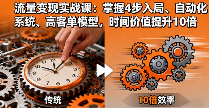 流量变现实战课：掌握4步入局、自动化系统、高客单模型，时间价值提升10倍-搞砸网络-www.gaoza.cn