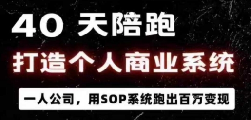 40天陪跑打造个人商业系统，一人公司，用SOP系统跑出百W变现-搞砸网络-www.gaoza.cn