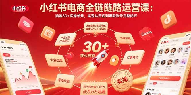（15751期）小红书电商全链路运营课：涵盖30+实操单元，实现从开店到爆款账号完整闭环-搞砸网络-www.gaoza.cn