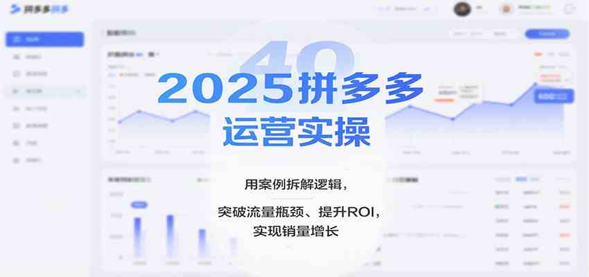 2025拼多多运营实操，用案例拆解逻辑，突破流量瓶颈、提升ROI，实现销量增长-搞砸网络-www.gaoza.cn