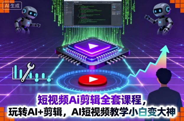 短视频Ai剪辑全套课程，玩转AI+剪辑，AI短视频教学小白变大神-搞砸网络-www.gaoza.cn