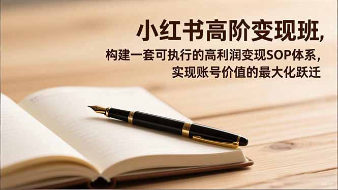 小红书高阶变现班，构建一套可执行的高利润变现SOP体系，实现账号价值的最大化跃迁-搞砸网络-www.gaoza.cn