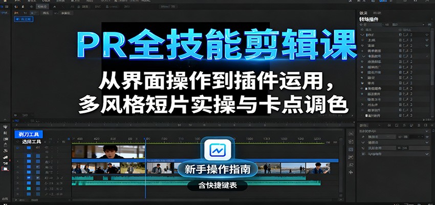PR全技能剪辑课：从界面操作到插件运用，多风格短片实操与卡点调色-搞砸网络-www.gaoza.cn