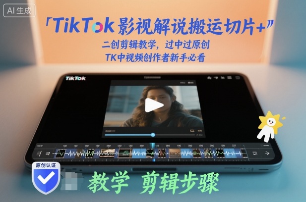 TikTok影视解说搬运切片+二创剪辑教学，过中过原创，TK中视频创作者新手必看-搞砸网络-www.gaoza.cn