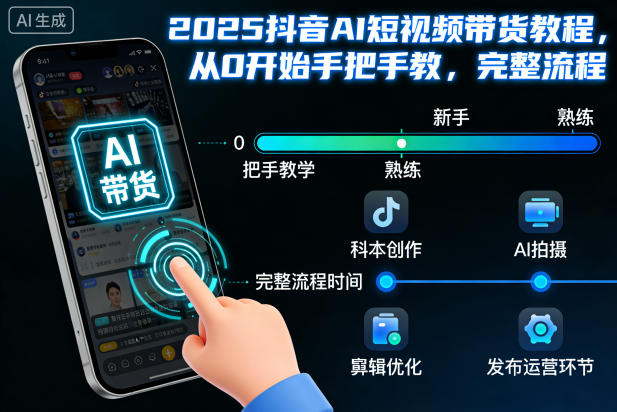 2025抖音AI短视频带货教程，从0开始手把手教，完整流程-搞砸网络-www.gaoza.cn