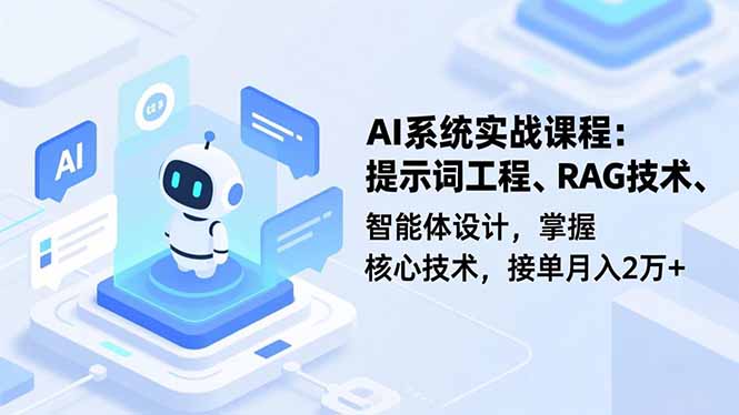 AI系统实战课程，提示词工程、RAG技术、智能体设计，掌握核心技术，接单月入2万+-搞砸网络-www.gaoza.cn