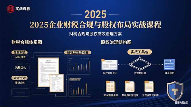 （15802期）2025企业财税合规与股权布局的实战课程：财税合规与股权高效治理方案-搞砸网络-www.gaoza.cn